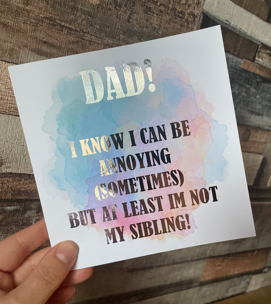 Dad, Funny Sibling Fathers Day Card