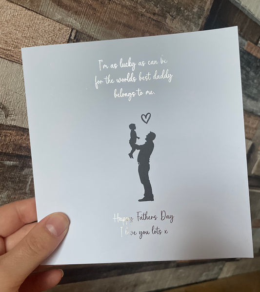Daddy and Son Silhouette Fathers Day Card