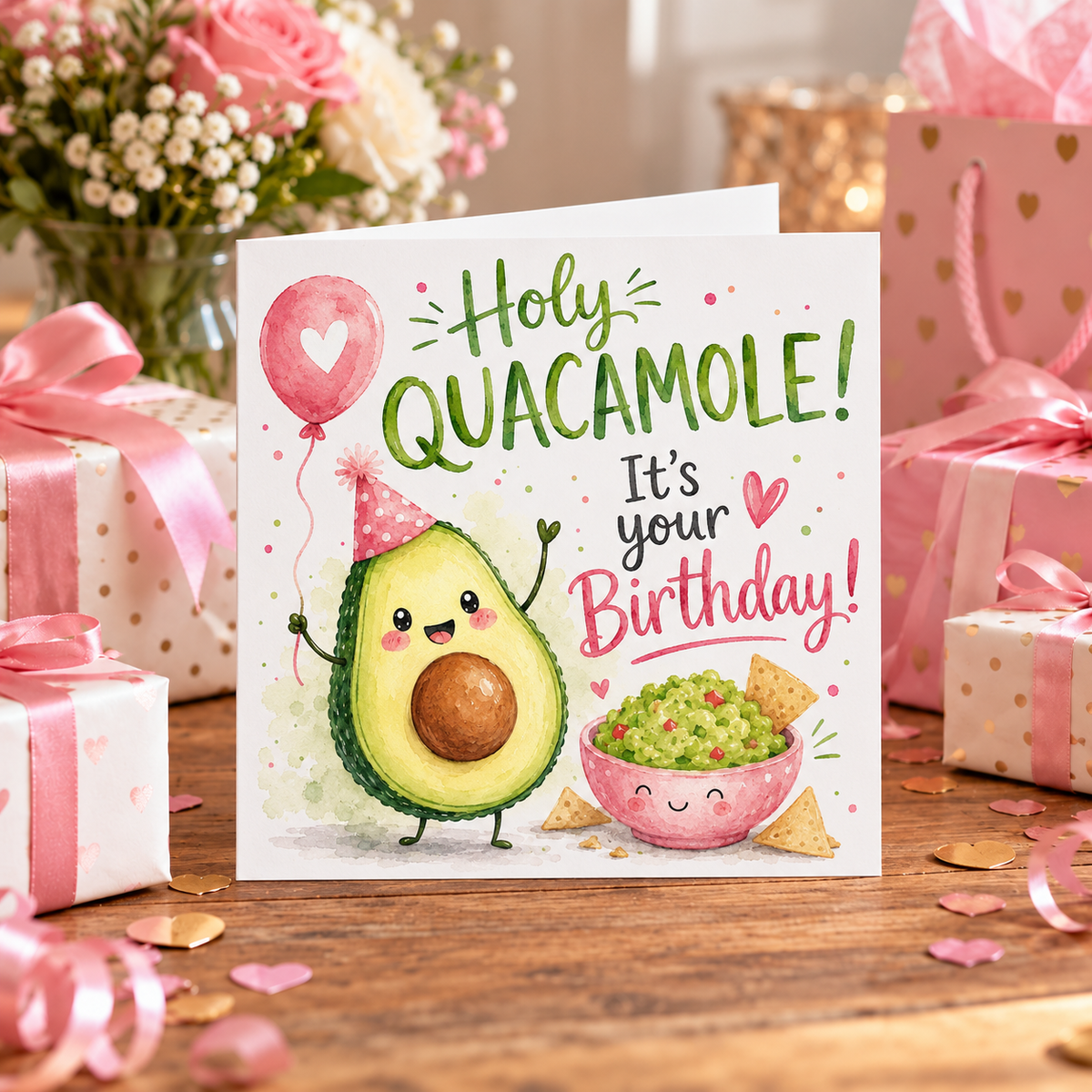 Avocado Girls Birthday Card
