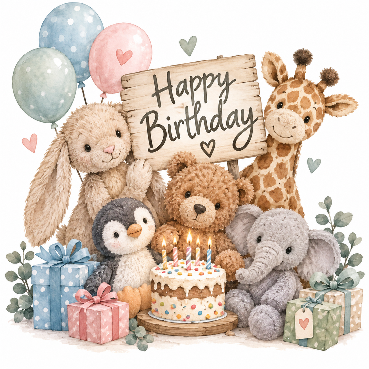 Jelly Cat Theme Birthday Card