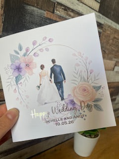 Personalised Wedding Card - Lilacs