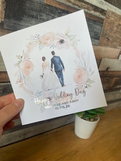 Personalised Wedding Card - Peach