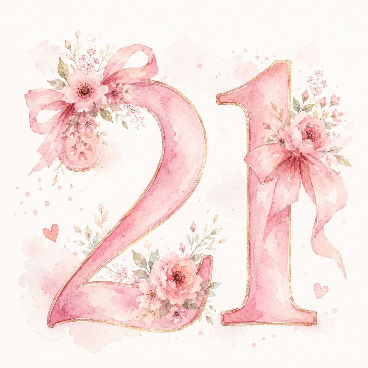 Personalised Female Number Card - Coloured Named