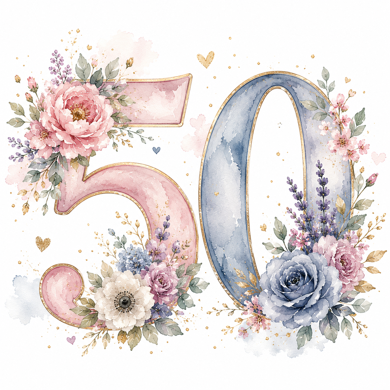 Personalised Female Number Card - Coloured Named