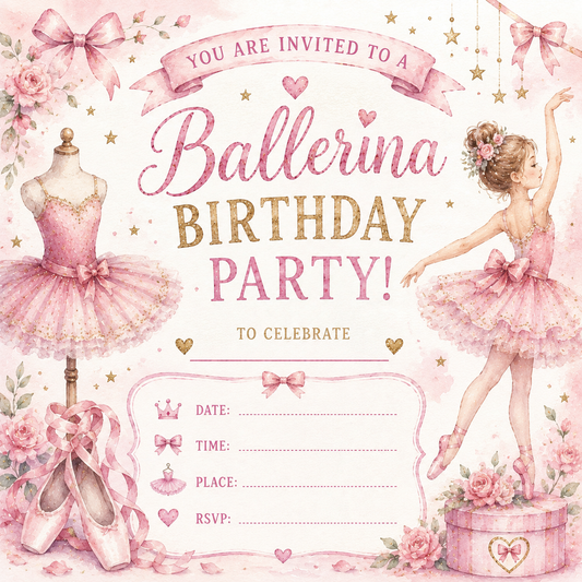 Girls Birthday Party Invitations