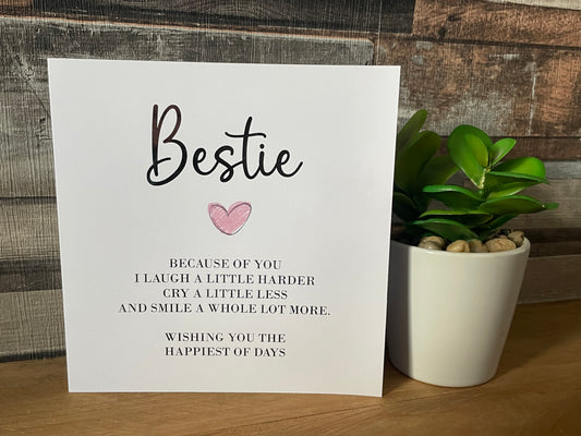 Bestie Birthday Card