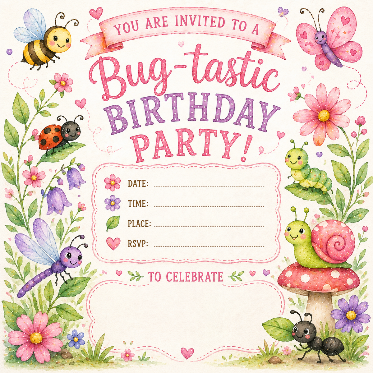 Girls Birthday Party Invitations