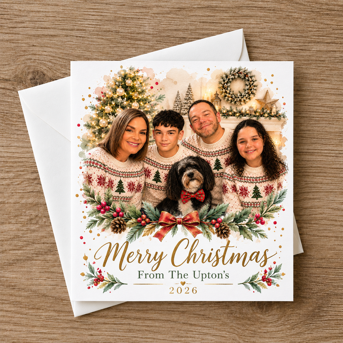 Personalised Family Christmas Card