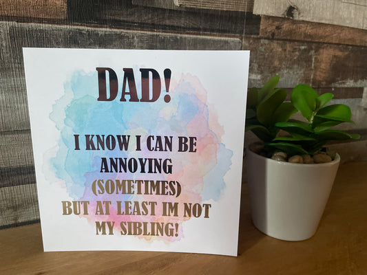 Dad, Funny Sibling Fathers Day Card