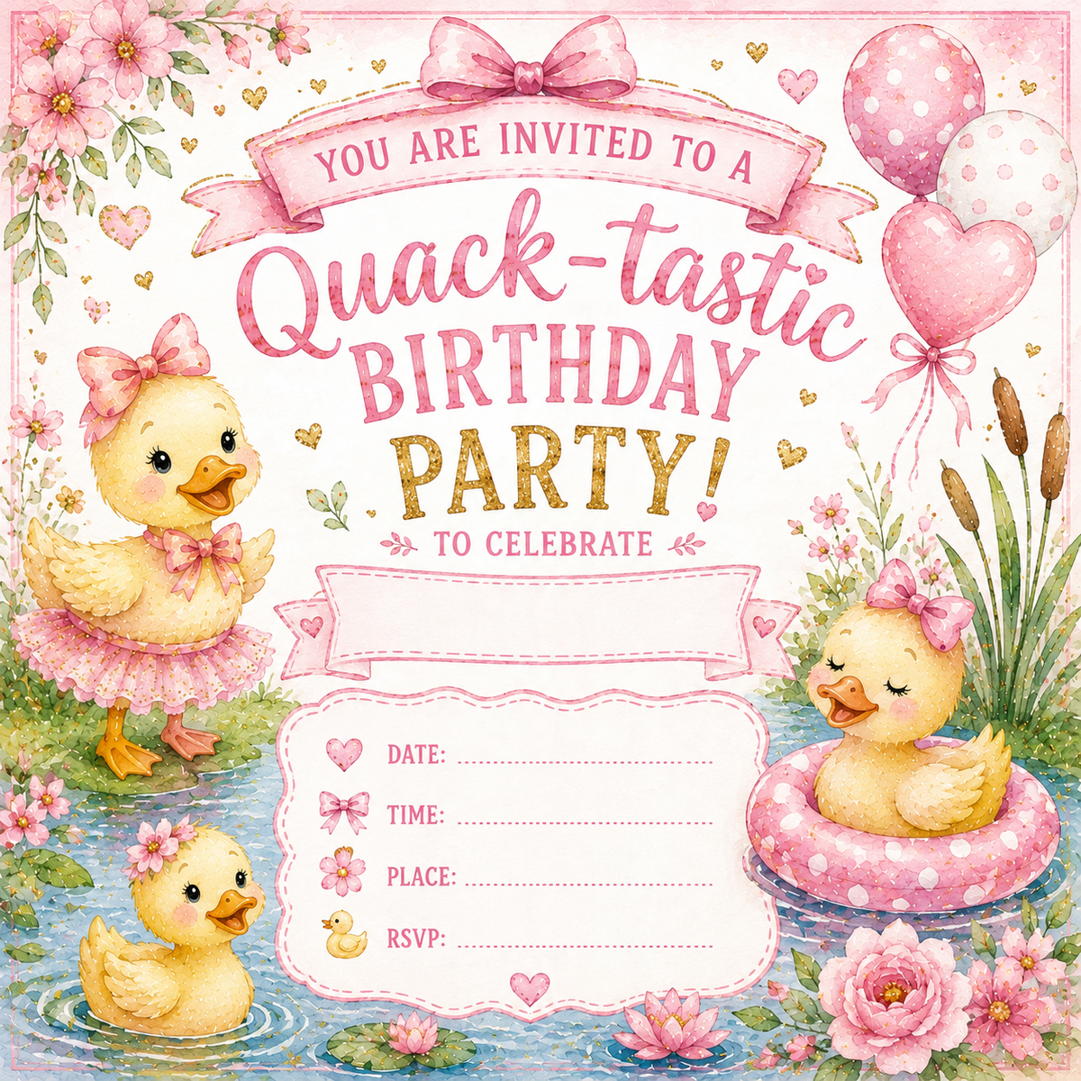 Girls Birthday Party Invitations