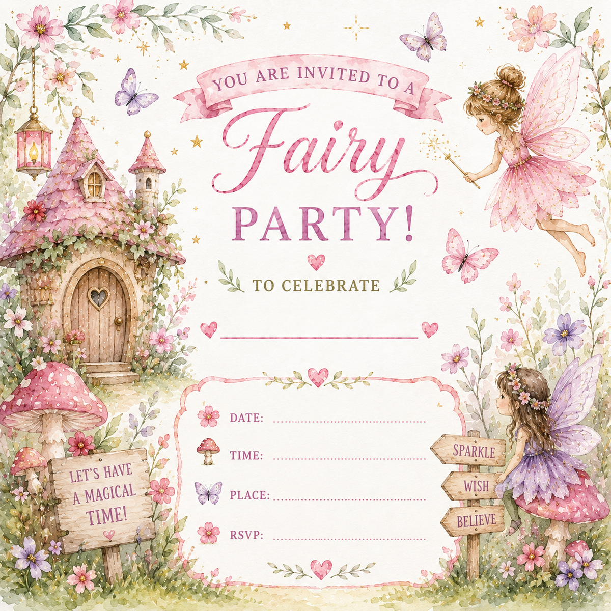 Girls Birthday Party Invitations