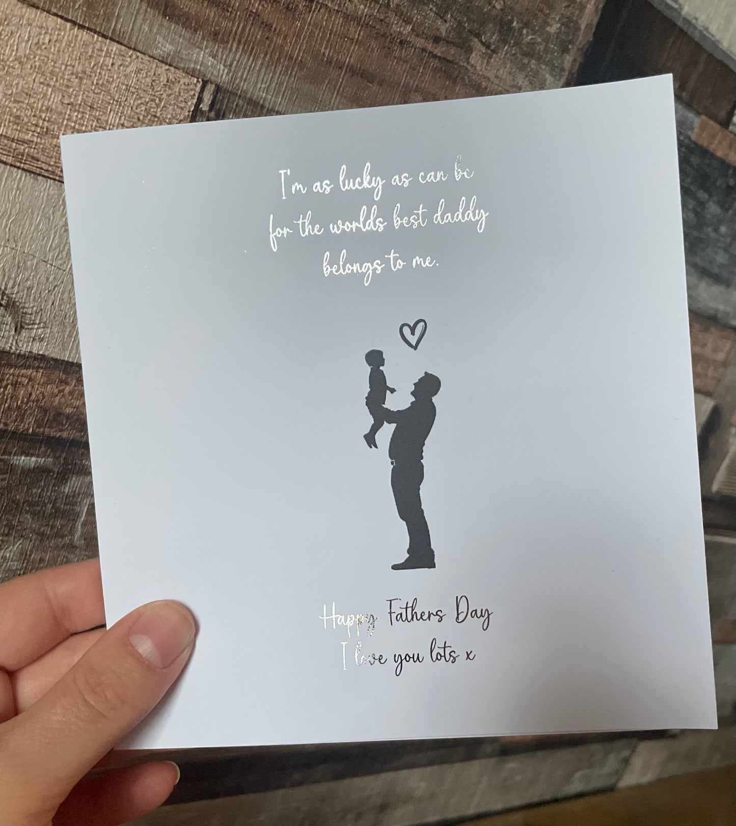 Daddy and Son Silhouette Fathers Day Card