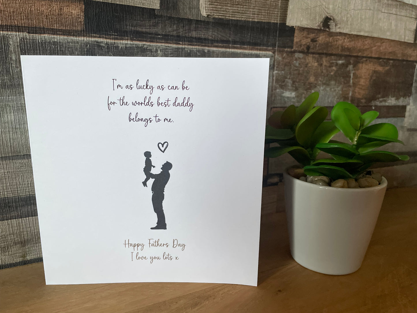 Daddy and Son Silhouette Fathers Day Card