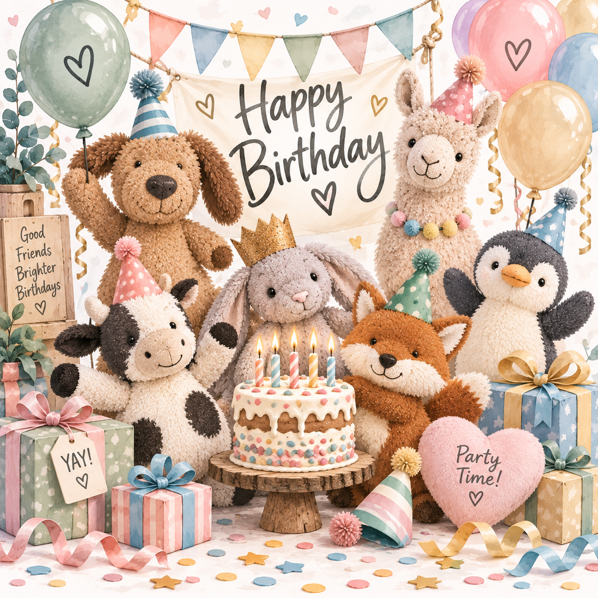 Jelly Cat Theme Birthday Card