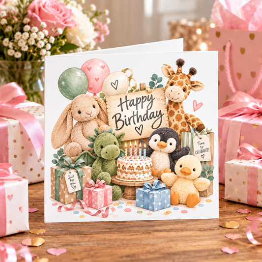 Jelly Cat Theme Birthday Card