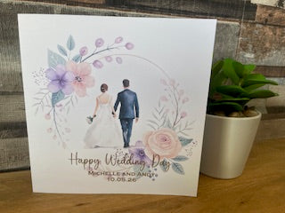 Personalised Wedding Card - Lilacs