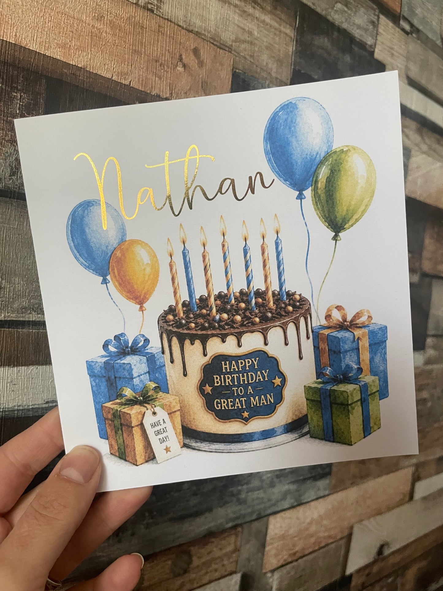 Personalised Birthday Cake Card