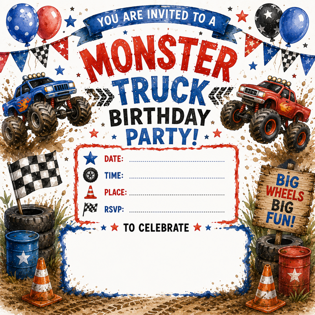 Boys Birthday Party Invitations