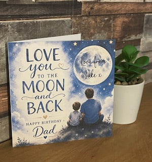 Personalised To The Moon and Back Card