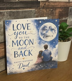 Personalised To The Moon and Back Card