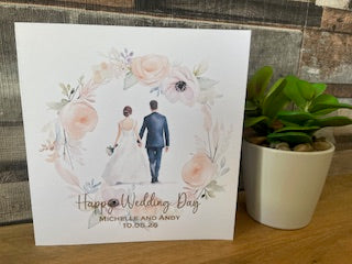 Personalised Wedding Card - Peach