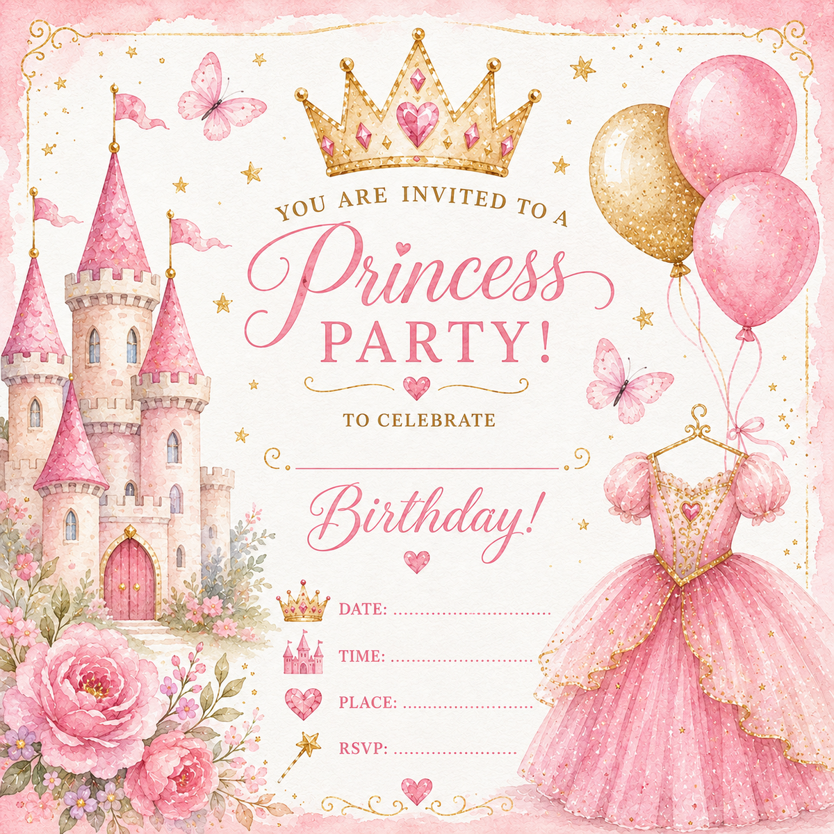 Girls Birthday Party Invitations
