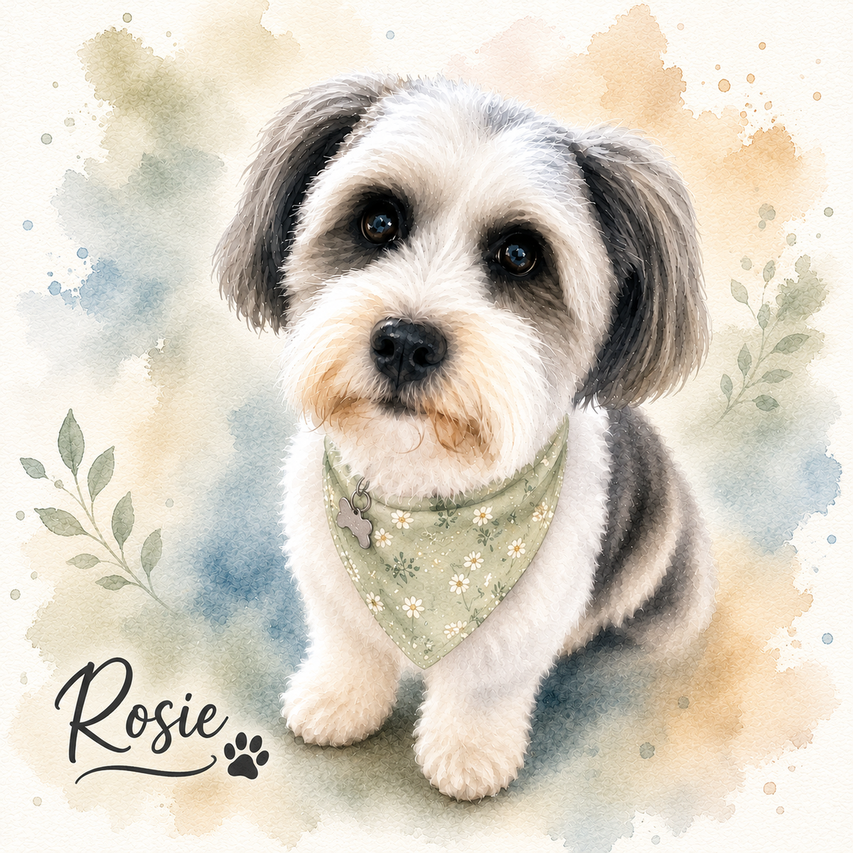Pet Custom Image Print - Water Colour