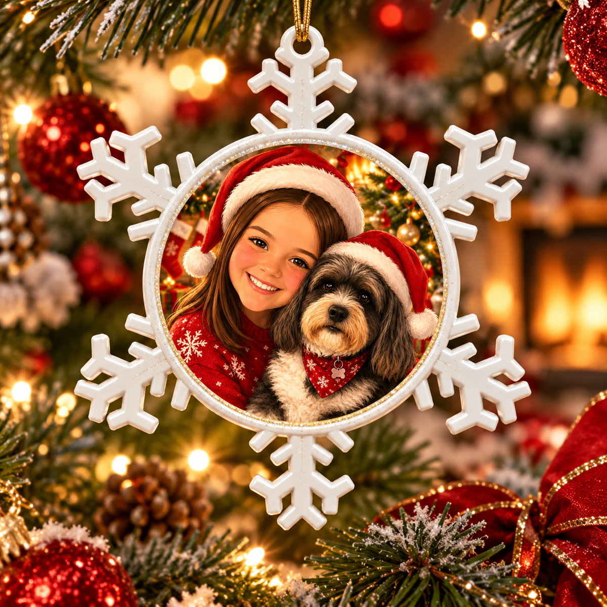 Personalised Metal Snowflake Tree Ornament