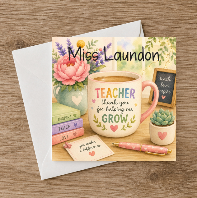 Personalised Teacher Card