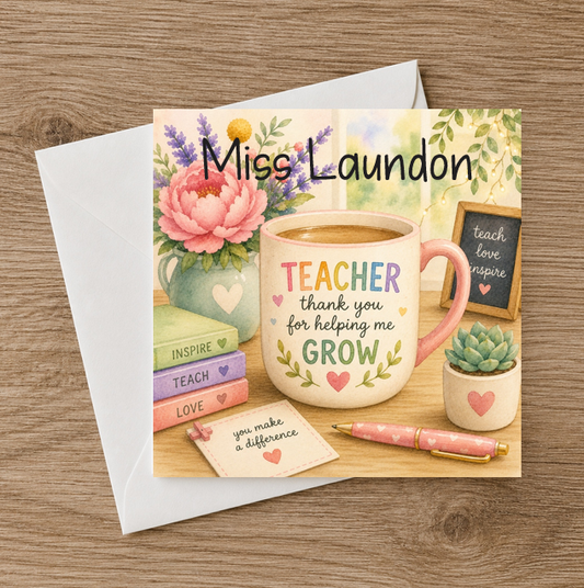 Personalised Teacher Card