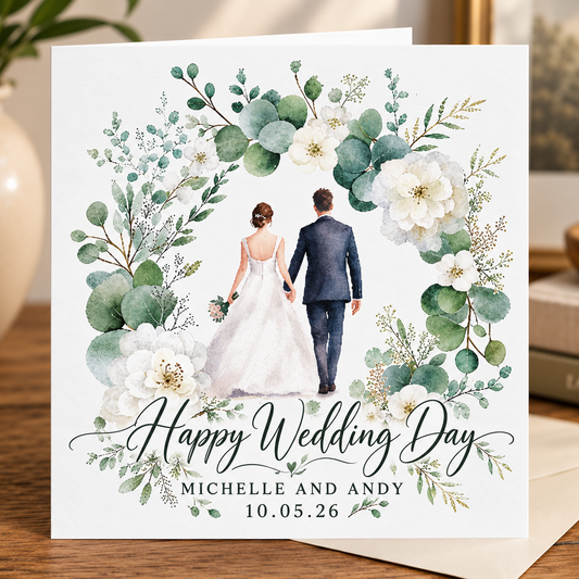 Personalised Wedding Card - Whites